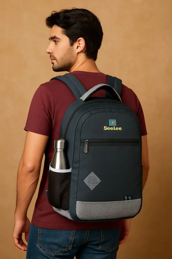 Grey_Premium_Polyester_,_Nylon_&_Pu_Backpack_For_Men