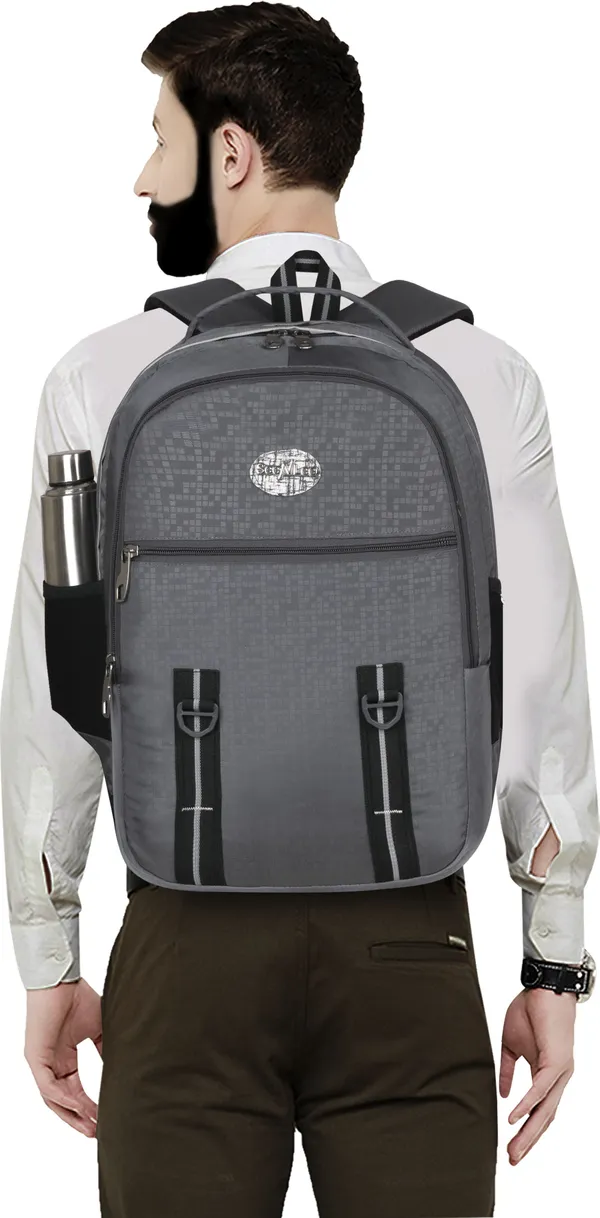 Grey_Premium_Polyester_&_Pu_Backpack_For_Men_&_Women