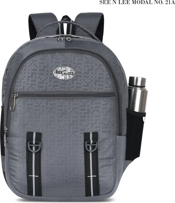 Grey_Premium_Polyester_&_Pu_Backpack_For_Men_&_Women