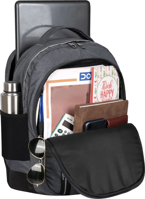 Grey_Premium_Polyester_&_Pu_Backpack_For_Men_&_Women