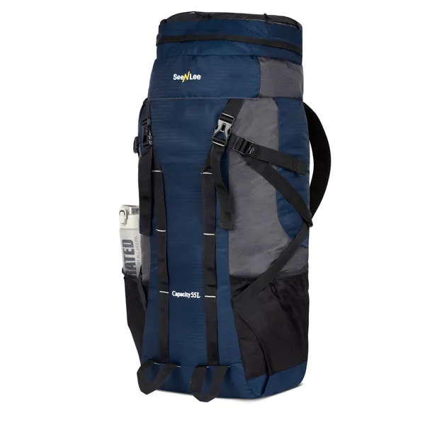 SeenLee_55L_Trekking_&_Hiking_Backpack_for_Men_&_Women_|_Waterproof_Travel_Rucksack_with_Multi-Pocket_Storage_|_Camping,_Outdoor_&_Backpacking_Bag_(Navy_Blue)