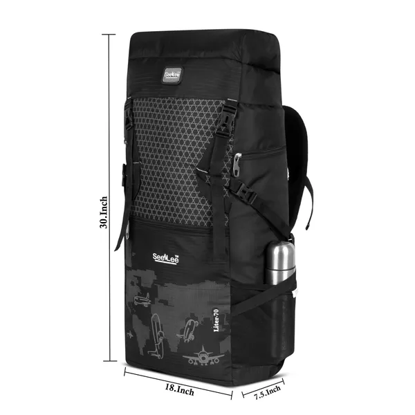 SeenLee_70L_Travel_&_Trekking_Backpack_for_Men_&_Women_|_Waterproof_&_Lightweight_Hiking_Rucksack_with_Multi-Pocket_Storage_|_Camping_&_Outdoor_Backpack_(Black)