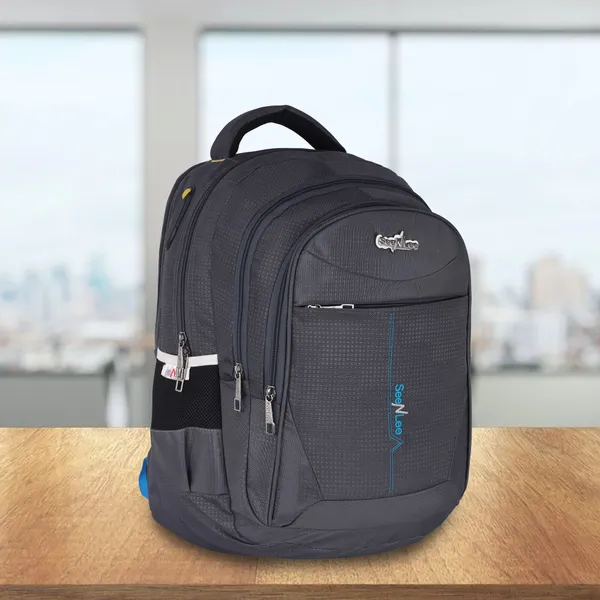 Grey_Premium_Polyester_,_Nylon_&_Pu_Backpack_For_Men_&_Women