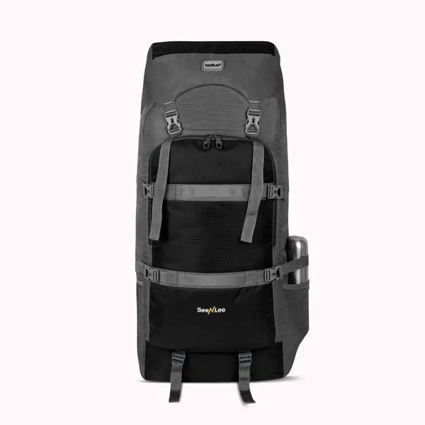 SeenLee_90L_Travel_&_Trekking_Backpack_for_Men_&_Women_|_Extra-Large_Waterproof_Hiking_Rucksack_with_Multi-Strap_Support_&_Storage_|_Camping_&_Outdoor_Backpack_(Grey)