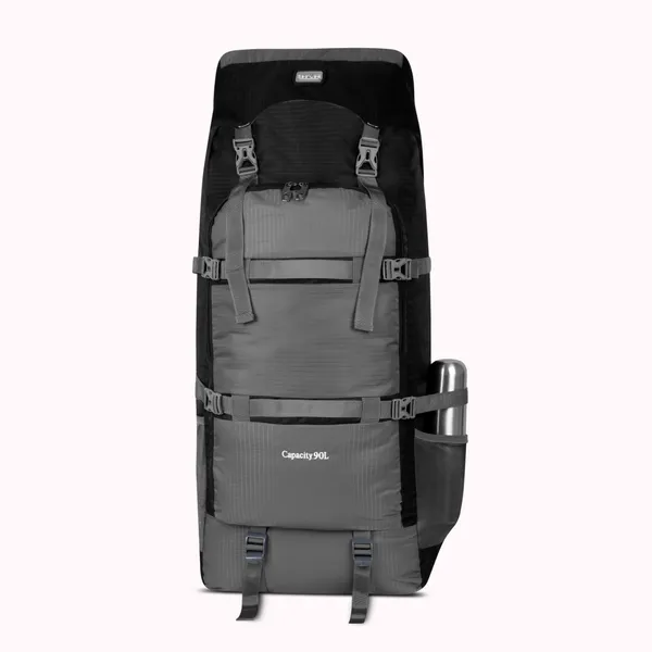 SeenLee_90L_Travel_&_Trekking_Backpack_for_Men_&_Women_|_Extra-Large_Waterproof_Hiking_Rucksack_with_Multi-Strap_Support_&_Storage_|_Camping_&_Outdoor_Backpack_(Grey)