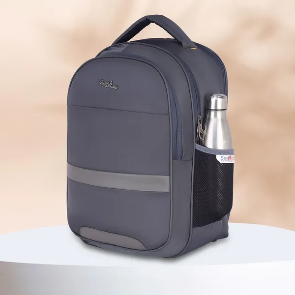 Grey_Premium_Polyester_,_Nylon_&_Pu_Backpack_For_Men