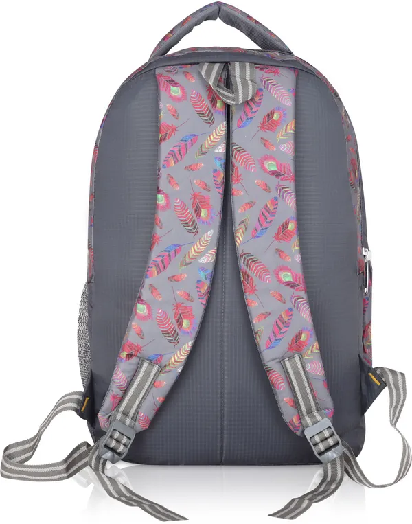 Grey_&_Pink_Premium_Polyester_,_Nylon_&_Pu_Backpack_For_Girls