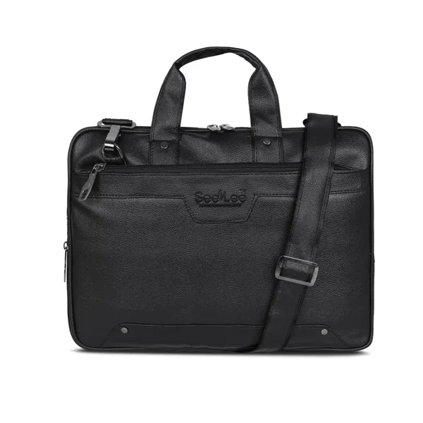 SeeNlee_Premium_Black_Laptop_Bag_for_Office_&_Travel_–_Business_Laptop_Briefcase_with_Strong_Metal_Zippers,_Dual_Handles_&_Extra_Storage_–_Fits_14–15.6_inch_Laptops