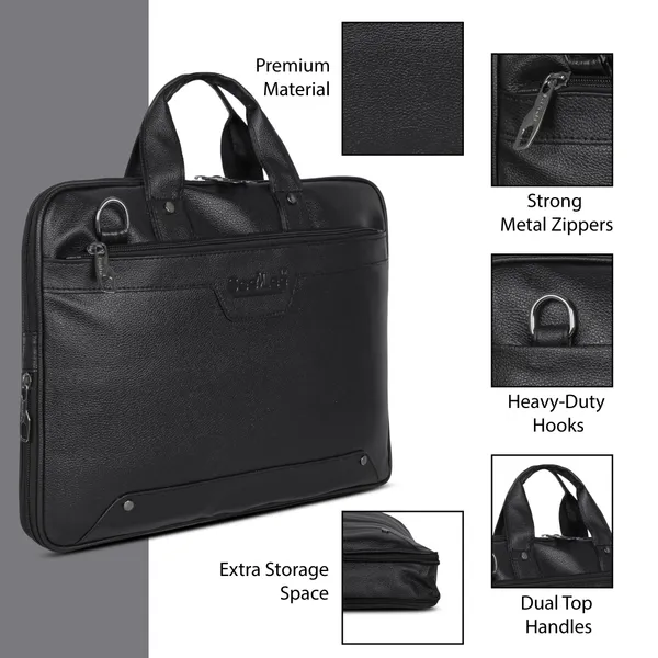 SeeNlee_Premium_Black_Laptop_Bag_for_Office_&_Travel_–_Business_Laptop_Briefcase_with_Strong_Metal_Zippers,_Dual_Handles_&_Extra_Storage_–_Fits_14–15.6_inch_Laptops