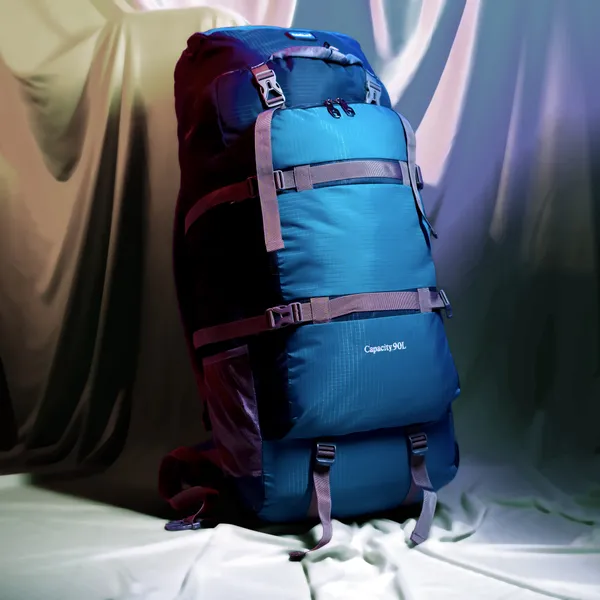 SeenLee_90L_Travel_&_Trekking_Backpack_for_Men_&_Women_|_Extra-Large_Waterproof_Hiking_Rucksack_with_Multi-Strap_Support_&_Storage_|_Camping_&_Outdoor_Backpack_(Blue)