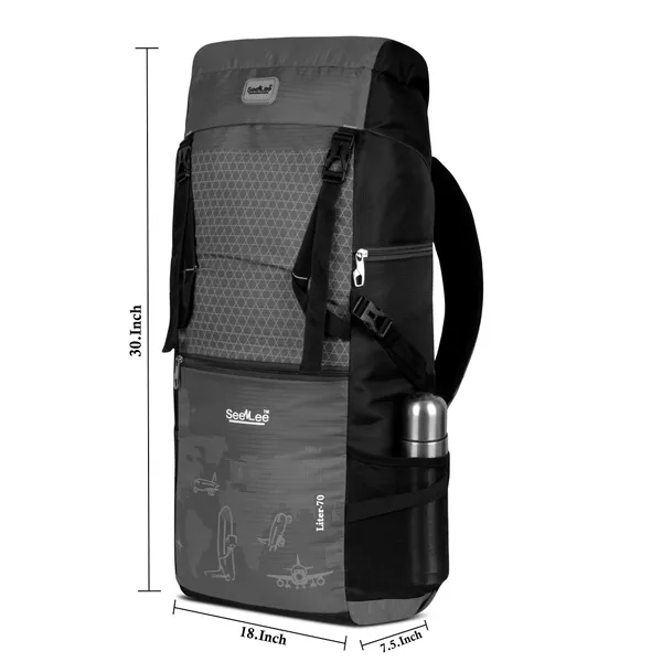 SeenLee_70L_Travel_&_Trekking_Backpack_for_Men_&_Women_|_Waterproof_Lightweight_Hiking_Rucksack_with_Multi-Pocket_Storage_|_Camping_&_Outdoor_Backpack_(Grey)
