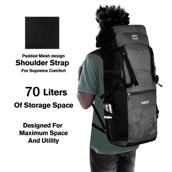 SeenLee_70L_Travel_&_Trekking_Backpack_for_Men_&_Women_|_Waterproof_Lightweight_Hiking_Rucksack_with_Multi-Pocket_Storage_|_Camping_&_Outdoor_Backpack_(Grey)
