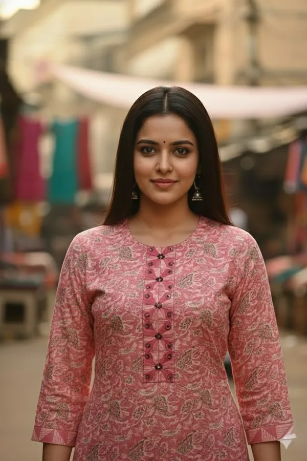 Cotton_Printed_Pink_Straight_Kurti