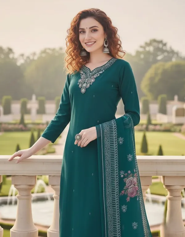 Stylish_Mint_Green_Geometric_Print_Silk_Blend_Kurta_Set