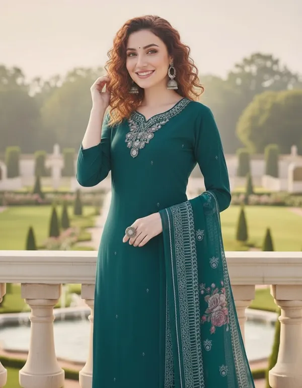 Stylish_Mint_Green_Geometric_Print_Silk_Blend_Kurta_Set