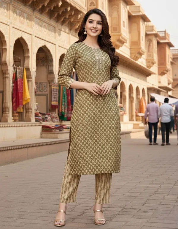 Stylish_Brown_Cotton_Kurta_&_Plazo_Pant_(Fully_Stiched)