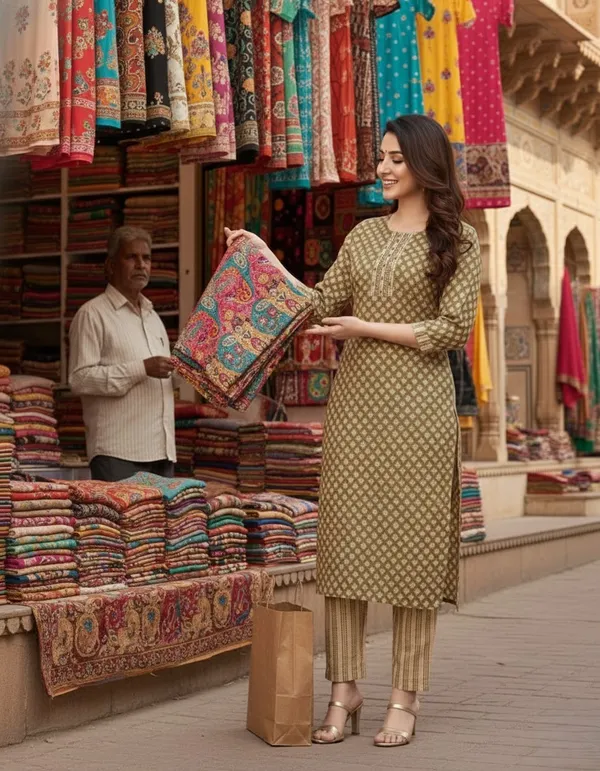 Stylish_Brown_Cotton_Kurta_&_Plazo_Pant_(Fully_Stiched)