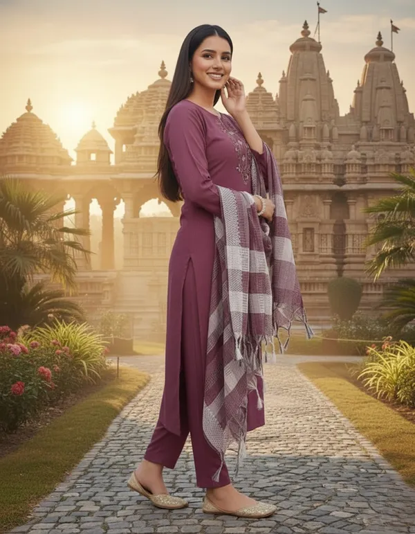 Purple_Cotton_Kurta_Set_with_Mirror_Work_&_Dupatta