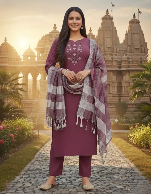 Purple_Cotton_Kurta_Set_with_Mirror_Work_&_Dupatta