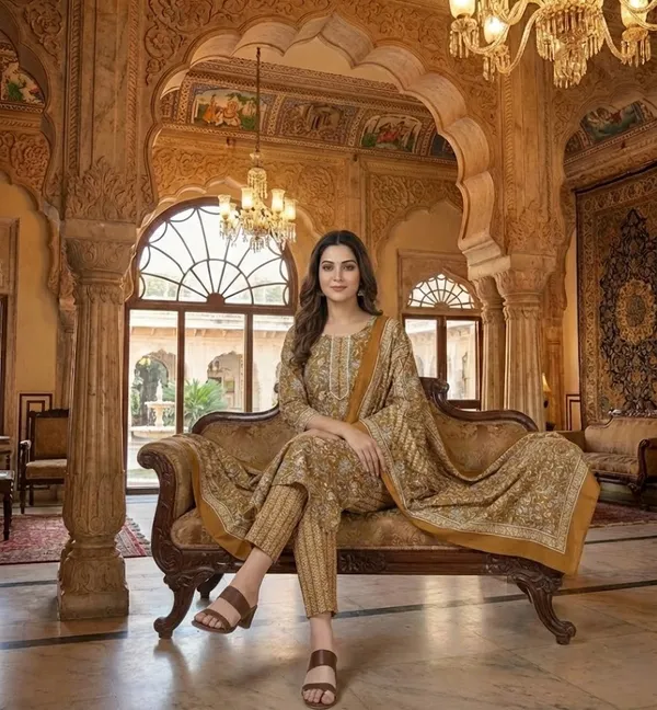 Yellow_Cotton_Blend_Suit_Set_with_Dupatta