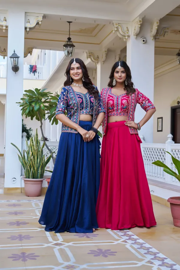 Fuchsia_Pink_Embroidered_Jacket-Style_Lehenga_Choli_Set