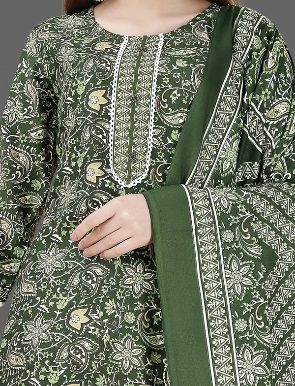 Green_Cotton_Blend_Suit_Set_with_Dupatta