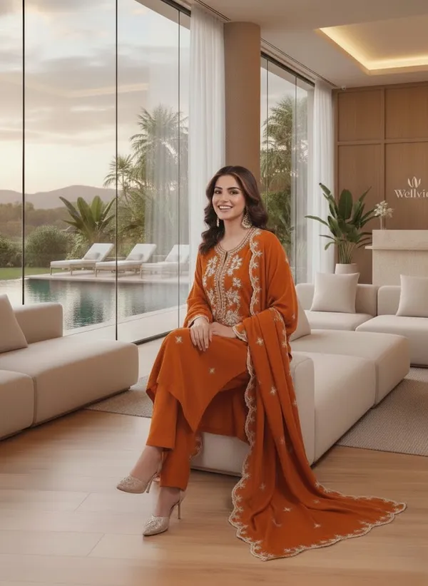 Elegant_Orange_Roman_Silk_Suit_with_Floral_Print_Dupatta