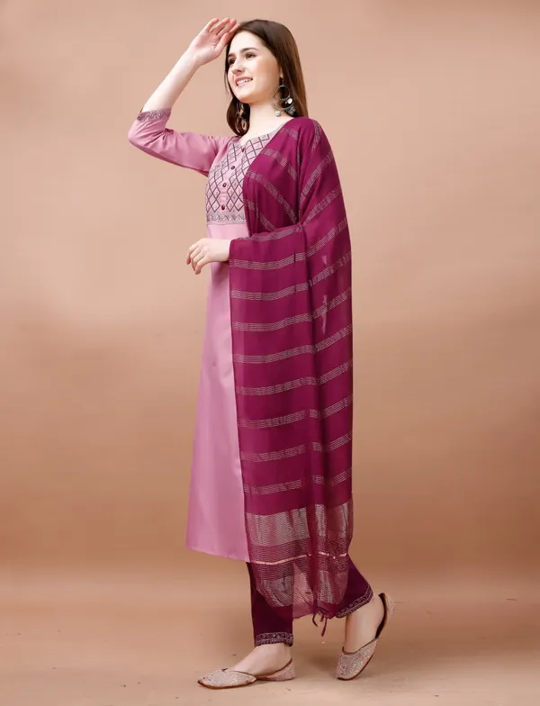 Women's_Cotton_Kurti,Pink__Ethnic_Print,_Straight_Fit_with_Contrast_Dupatta_Look