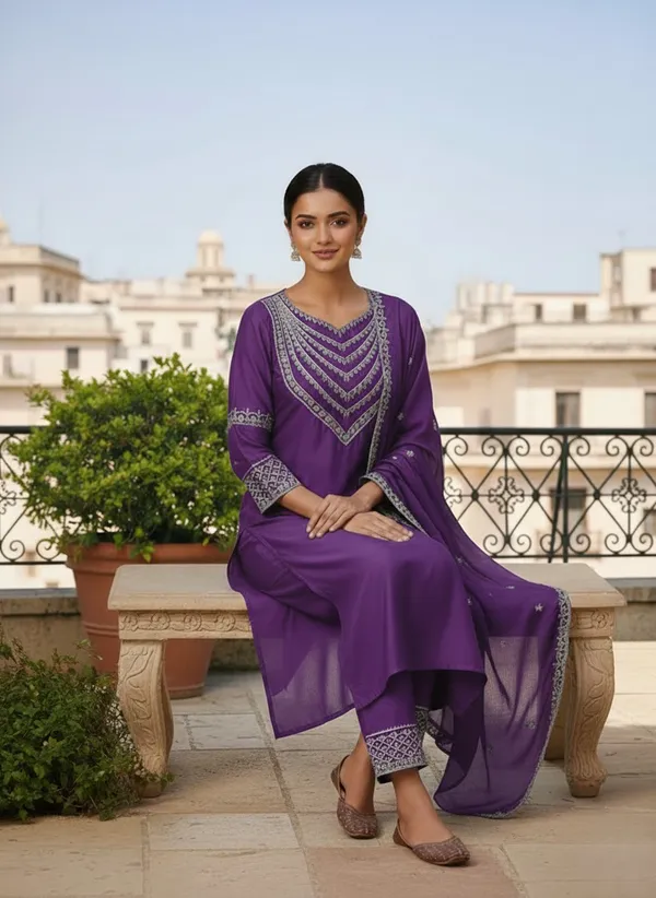 Lightweight_Purple_Floral_Printed_Roman_Silk_Trousers_Suit