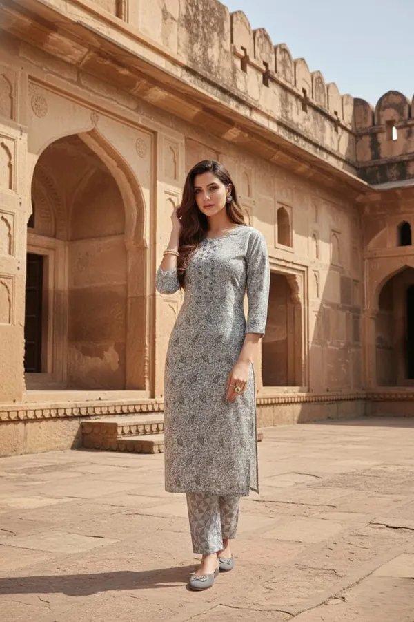 Cotton_Printed_Grey_Straight_Kurti