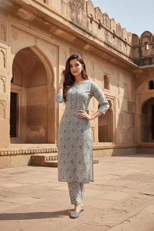 Cotton_Printed_Grey_Straight_Kurti