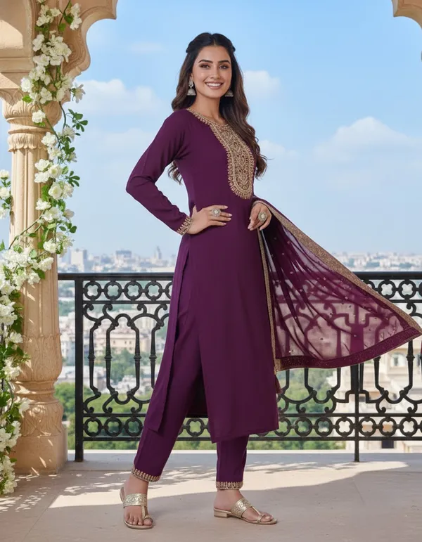 Elegant_Purple_Silk_Blend_Embroidered_Kurta_Set