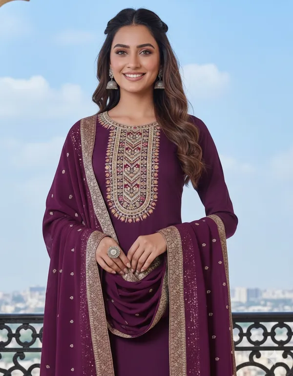 Elegant_Purple_Silk_Blend_Embroidered_Kurta_Set