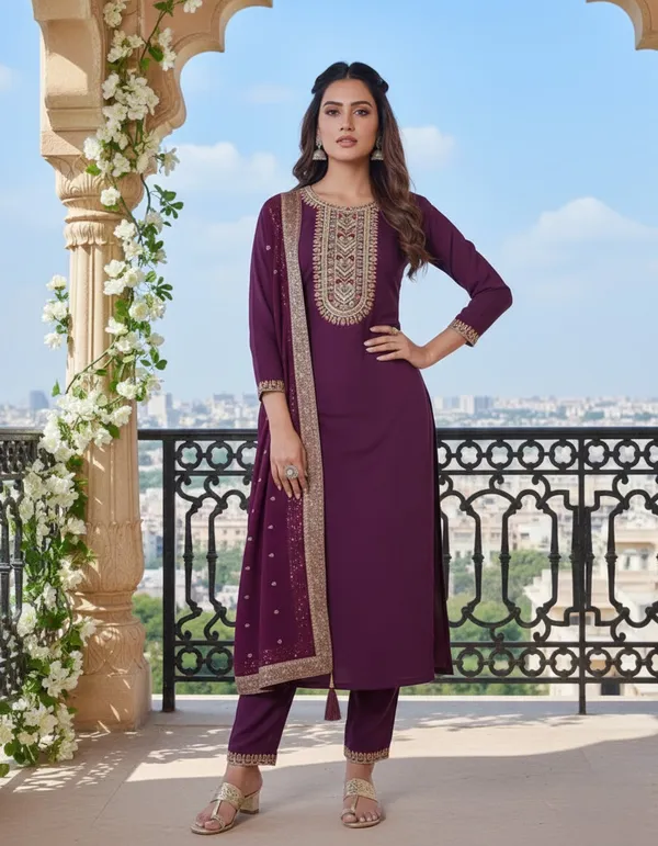 Elegant_Purple_Silk_Blend_Embroidered_Kurta_Set