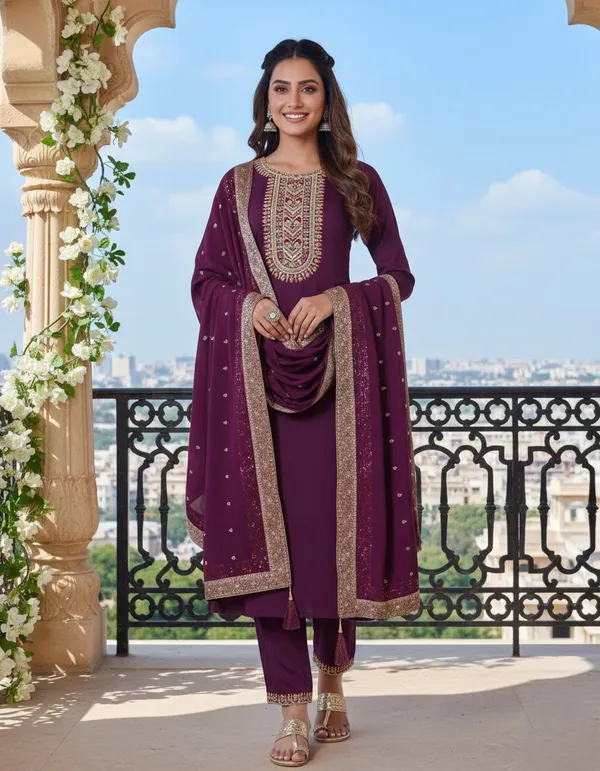 Elegant_Purple_Silk_Blend_Embroidered_Kurta_Set