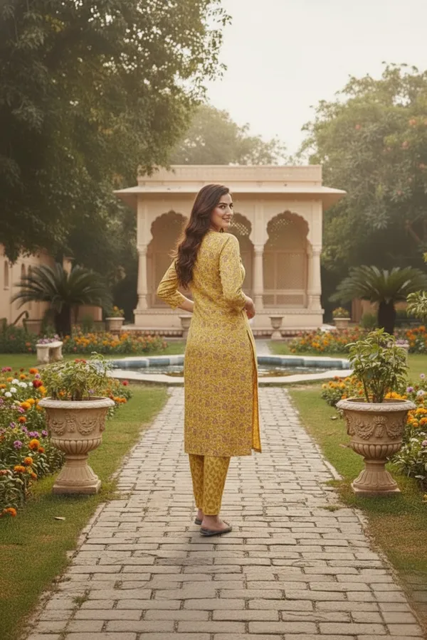 Cotton_Printed_Musturd_Straight_Kurti