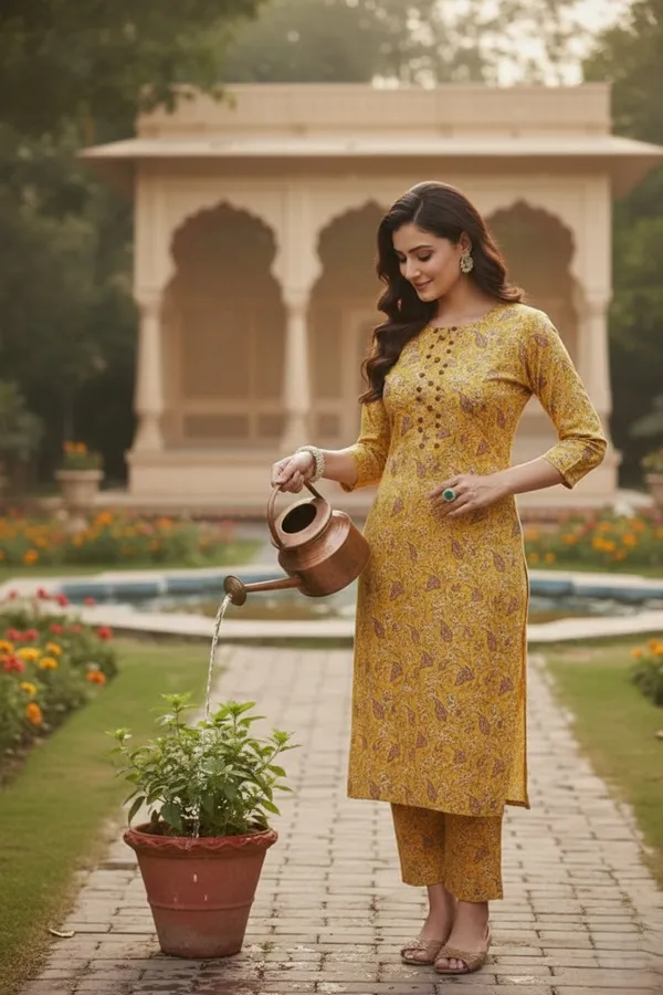 Cotton_Printed_Musturd_Straight_Kurti