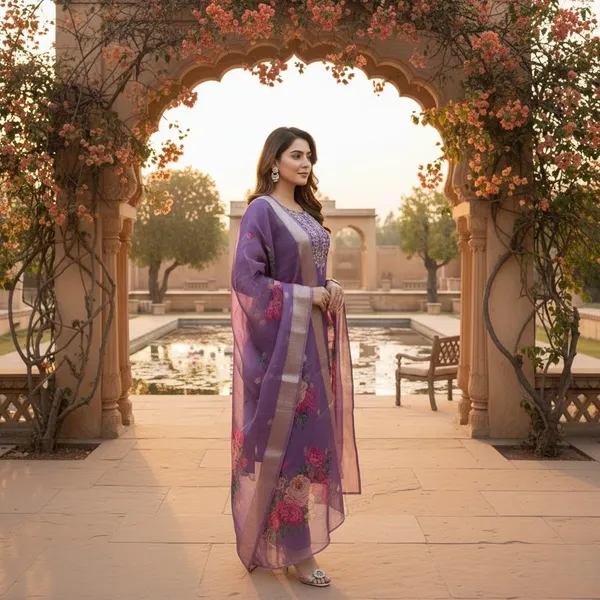Regal_Purple_Silk_Suit_Set_with_Floral_Dupatta_-_Jewel_Tone_Purple_Look_with_Handpainted_Florals