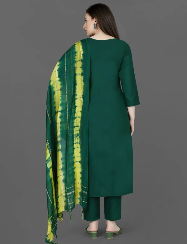 Green_Cotton_Blend_Cotton_Kurta_Set_with_Chanderi_Dupatta