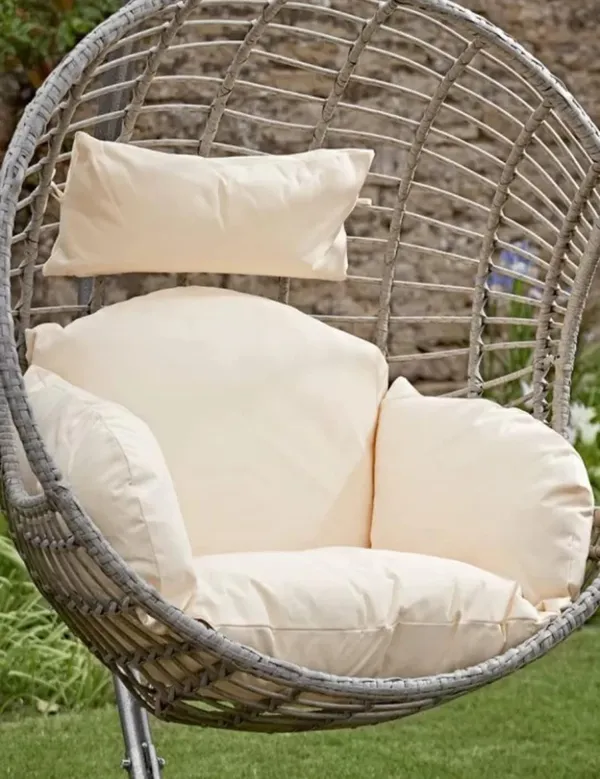 White_Microfibre_Cushion_For_Hanging_Basket_|_Outdoor_Egg_Swing_Chair_Polyester_Designer_Cushion