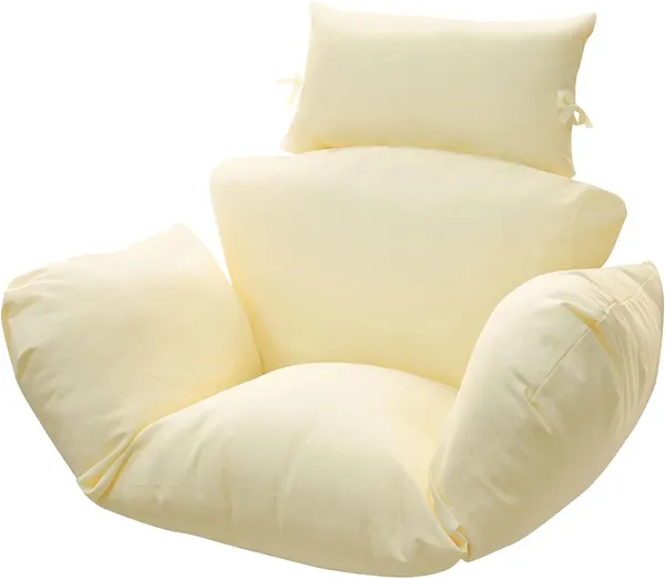 White_Microfibre_Cushion_For_Hanging_Basket_|_Outdoor_Egg_Swing_Chair_Polyester_Designer_Cushion