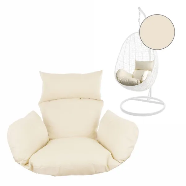 White_Microfibre_Cushion_For_Hanging_Basket_|_Outdoor_Egg_Swing_Chair_Polyester_Designer_Cushion