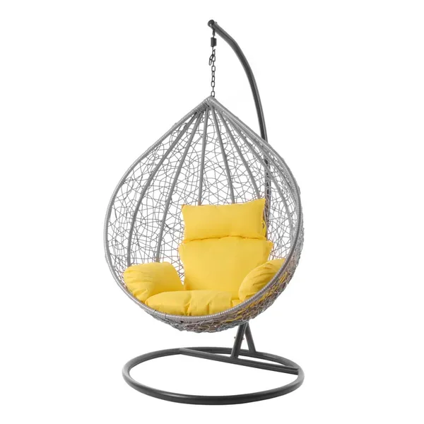 Yellow_Microfibre_Cushion_For_Hanging_Basket_Swing_Chair_For_Outdoor_Egg_Swing_Chair/Garden_Swing,_Seat_Padded_Pillow_Polyester_Designer_Cushion