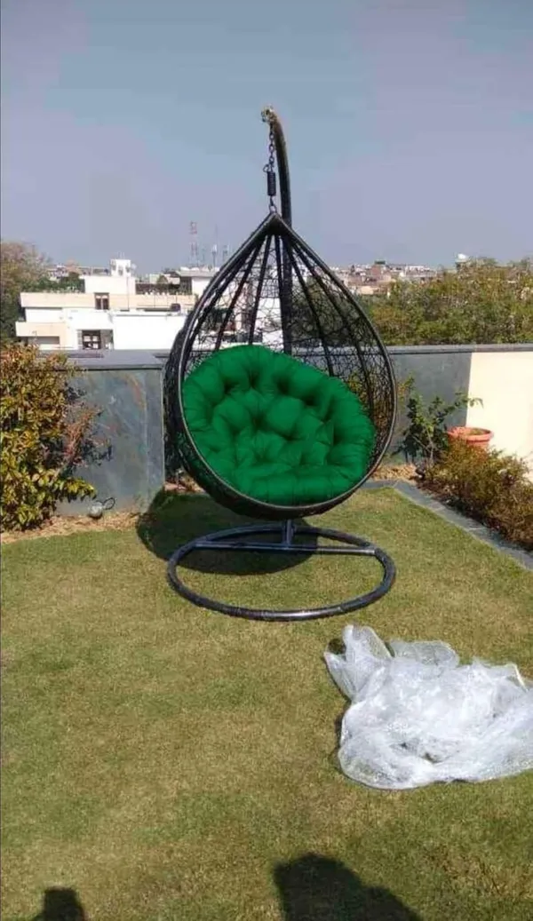 Green_Microfibre_Cushion_For_Hanging_Basket_|_Outdoor_Egg_Swing_Chair_Padded_Pillow_Cushion