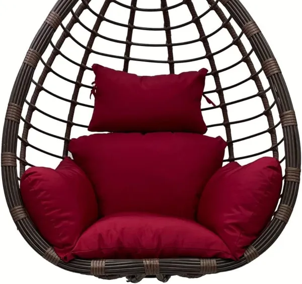 Maroon_Microfibre_Cushion_For_Hanging_Basket_|_Egg_Chair_Polyester_Designer_Cushion