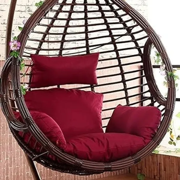 Maroon_Microfibre_Cushion_For_Hanging_Basket_|_Egg_Chair_Polyester_Designer_Cushion