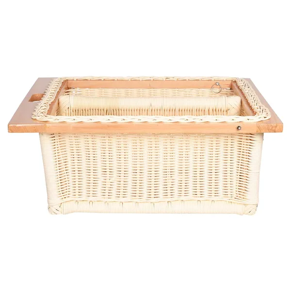 Beige_Round_Pvc_Wicker_Basket_With_Partition_For_Modular_Kitchen,_Stylish_&_Durable_Storage_Organizer_For_Cabinets_&_Drawers