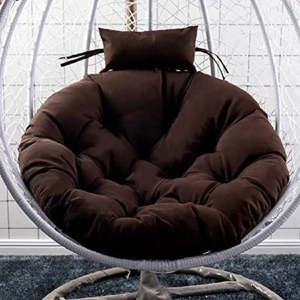 Brown_Microfibre_Cushion_For_Hanging_Basket_Round_Shape_Swing_Chair_Cushions_For_Outdoor_Egg_Swing_Chair_Garden_Swing,_Seat_Padded_Pillow_Cushion