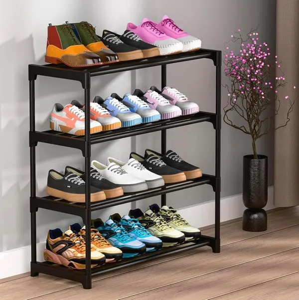 Black_Multipurpose_Plastic_Shoe_Rack_For_Home_–_4_Layer_Foldable_Shoe_Organizer_Lightweight_&_Space-Saving_Shoe_Stand_For_Entryway,_Hall,_Bedroom