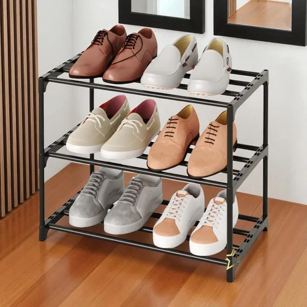 Black_Shoe_Rack_For_Home_3_Tier_Plastic_Shoe_Stand_Multipurpose_Foldable_&_Stackable_Shoe_Storage_Organizer_Lightweight_Durable_Shoes_Rack_For_Bedroom,_Entryway,_Hallway_Furniture